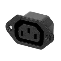 Power connector socket, chassis mount