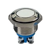 FLAT STAINLESS STEEL PUSH BUTTON SPDT 1NO 1NC