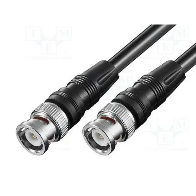 Cable; 75Ω; 5m; BNC plug, both sides; black
