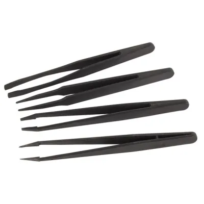 SET OF 4 TWEEZERS - NON-CONDUCTIVE