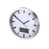 Alumiiniumist LCD-ga seinakell + termomeeter/hügromeeter ja ilmaennustus - Ø 25 cm