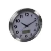 Alumiiniumkorpuses seinakell-LCD - termo-hügromeeter+ilmaennustus - Ø 35 cm