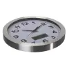 Alumiiniumkorpuses seinakell-LCD - termo-hügromeeter+ilmaennustus - Ø 35 cm