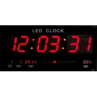 Digitaalne seinakell + termomeeter - punased LED ( kõrgus 8cm )