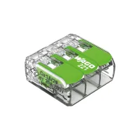 Соединительный клеммник Wago 3 x 0.2 - 4 мм² для всех типов кабелей - зеленый