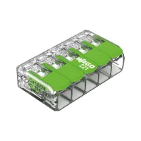 Соединительный клеммник Wago 5 x 0.2 - 4 мм² для всех типов кабелей - зеленый