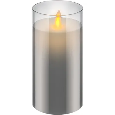 LED Real Wax Candle in Glass, 7.5 x 15 cm