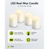 Set of 4 LED Real Wax Candles, white, incl. 12x AAA (LR03)