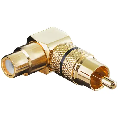 RCA Adapter 90°, Gold Version, black