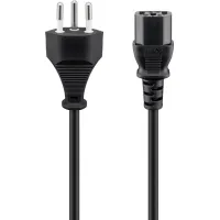 IEC Cord Switzerland, 1.8 m, Black, (3*0.75 mm²)