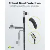 USB-C™ to USB-A Textile Cable with Metal Plugs (Space Grey/Silver), 90°, 1 m