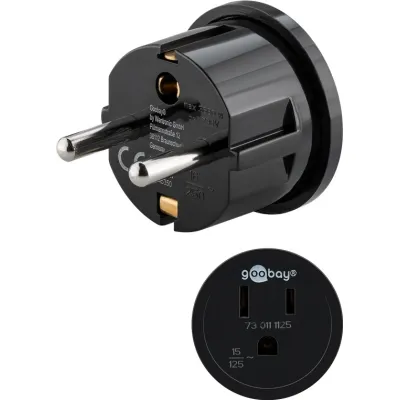 Travel Adapter USA/Japan to Europe, black