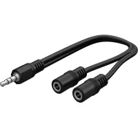 3.5 mm Audio Y Cable Adapter, 1x Male to 2x Female Stereo