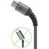USB-C™ to USB-A Textile Cable with Metal Plugs (Space Grey/Silver), 0.5 m
