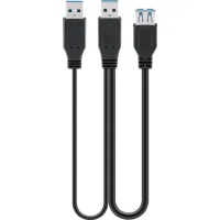 USB 3.0 Dual Power SuperSpeed Cable, black