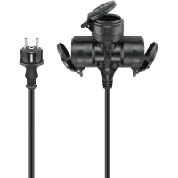 Outdoor Triple Extension Cable, 5 m, black, (3*1.5 mm²)