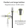USB-C™ to USB-A Textile Cable with Metal Plugs (Space Grey/Silver), 0.5 m