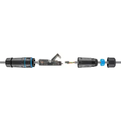 Outdoor (IP68) LAN Cable Connector, CAT 6A UTP Unshielded