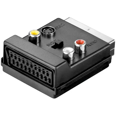 SCART to Composite Video and S-Video Adapter, IN/OUT, with SCART Passthrough