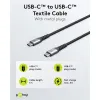 USB-C ™ to USB-C ™ Textile Cable with Metal Plugs (Space Grey/Silver), 1 m