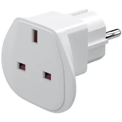 Travel Adapter UK to Europe, white