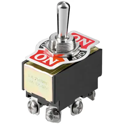 Toggle Switch Miniature, 2x ON - OFF - ON, 6 Pins with Screw Terminals