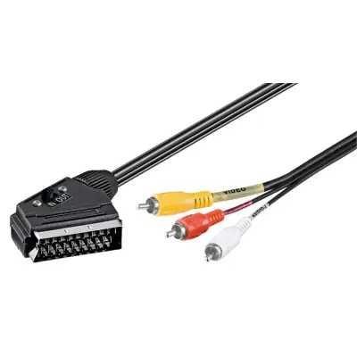 Adapter Cable, SCART to Composite Audio/Video, IN/OUT
