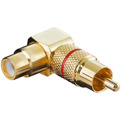 RCA Adapter 90°, Gold Version, red