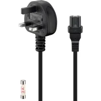 UK Mains Connection Cable, 1.5 m, Black, (2*0.75 mm²)