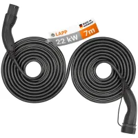 Type 2 Self-Retracting Charging Cable, up to 22 kW, 7 m, black
