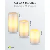 Set of 3 LED Real Wax Candles, white