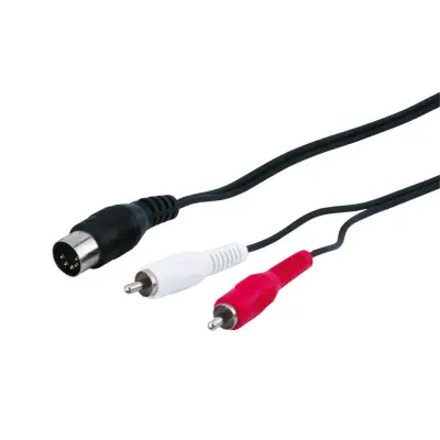 Audio Cable Adapter, DIN Male to Stereo RCA Male