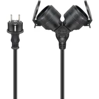 Outdoor Double Extension Cable, 10 m, black, (3*1.5 mm²)