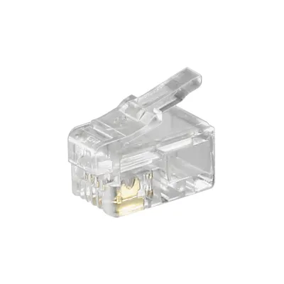 RJ10 Modular Plug for Flat Cables, 4-Pin