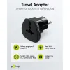 Travel Adapter World to Europe, black