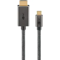 USB-C™ to HDMI™ Textile Cable 4K @ 60 Hz, 1 m, black;silver