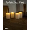 Set of 4 LED Real Wax Candles, white, incl. 12x AAA (LR03)