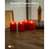 Set of 4 LED Real Wax Candles, red, incl. 12x AAA (LR03)