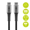 USB-C ™ to USB-C ™ Textile Cable with Metal Plugs (Space Grey/Silver), 0.5 m