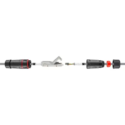 Outdoor (IP68) LAN Cable Connector, CAT 6 Shielded