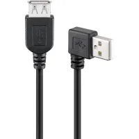 USB-A Extension Cable 90°, 0.15 m, black