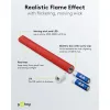 Set of 5 Red LED Real Wax Rod Candles, incl. Remote Control