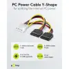 PC Power Cable Y-Shape, 5.25 Plug to 2x SATA