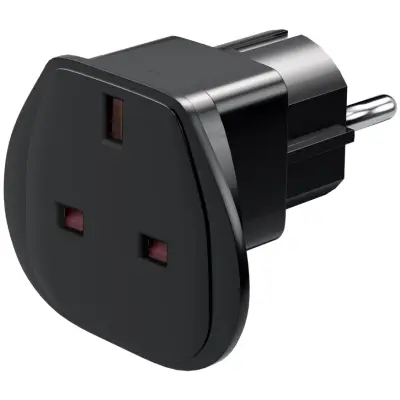 Travel Adapter UK to Europe, black