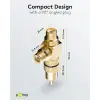 RCA Y Adapter, Male to 2x Female, Gold Version, black