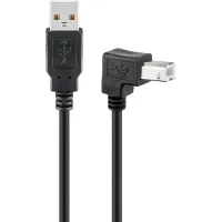 USB-A to USB-B Cable 90°, 3 m, black