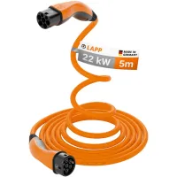 Type 2 Self-Retracting Charging Cable, up to 22 kW, 5 m, orange