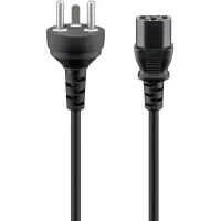 IEC Cord Denmark Type K, 2 m, Black, (3*0.75 mm²)