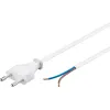 Cable with Euro Plug for Assembly, 1.5 m, White, (2*0.75 mm²)