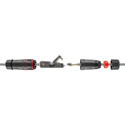 Outdoor (IP68) LAN Cable Connector, CAT 6 UTP Unshielded